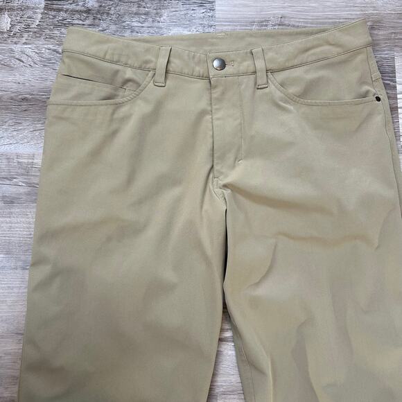 Lululemon Commission Pant Slim Fit Khaki Beige Size 31 Men’s ABC Tech Pocket - Picture 2 of 9